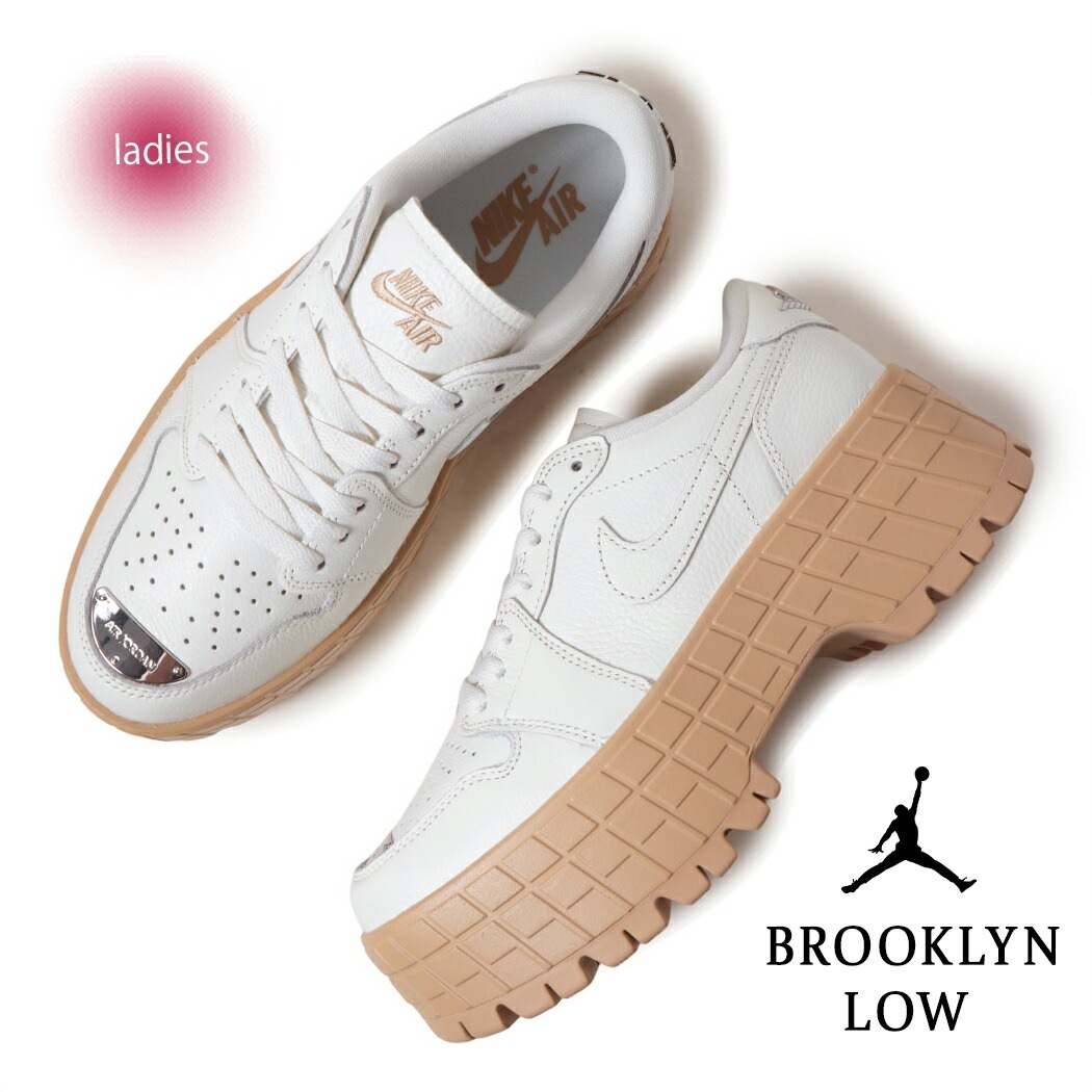 NIKE ナイキ エアジョーダン ブルックリン スニーカー AIR JORDAN 1 BROOKLYN LOW WHITE/LIGHT MADDER ROOT ( 白 厚底 レディース HF3184