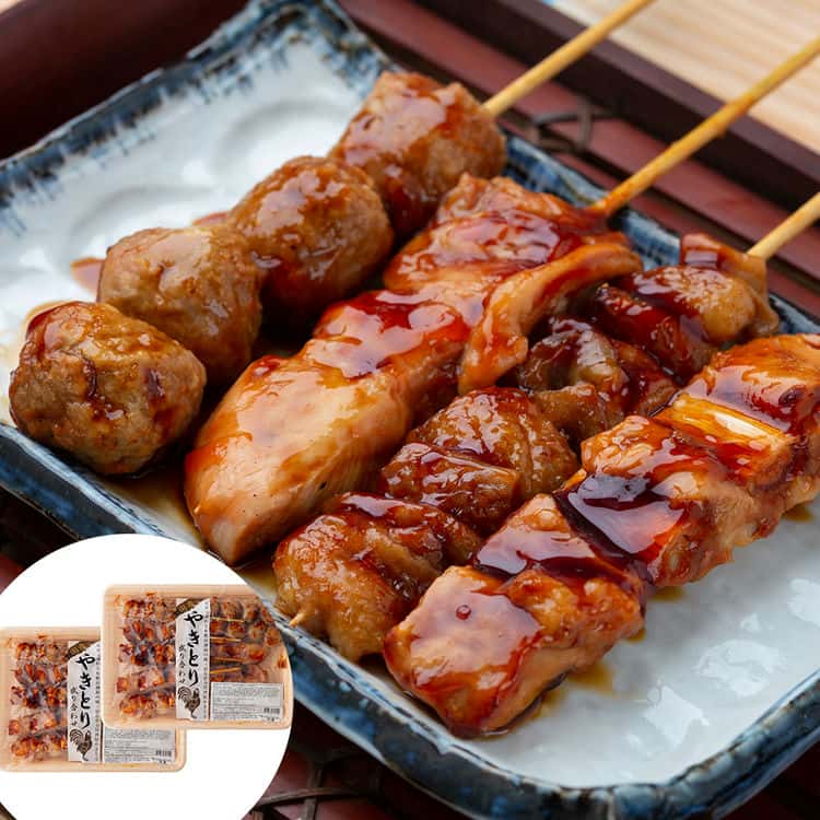 国産 焼鳥盛り合わせ（タレ付加熱済タイプ） B （ムネネギ50g3本ムネ身串50g3本皮串40g2本つくね串50g2本入り／計10本入）2パック 離島は配送不可 7240004 お歳暮 お中元 お土産