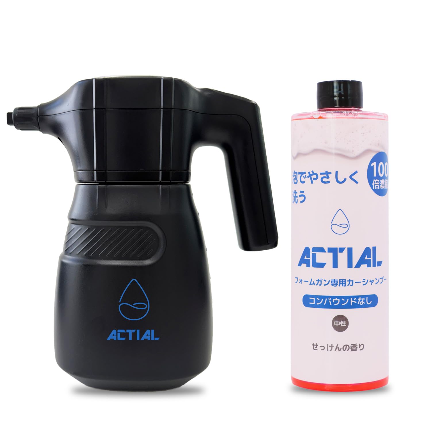 ACTIAL フォームガン 電動泡洗車機 高圧0.36MPa 専用シャンプー付属 (本体+専用シャンプー)