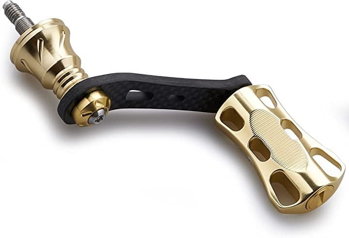 42mm リール ハンドル 22mm ノブ 搭載 シマノ ダイワ スピニングリール 通用ライトゲーム 渓流釣りWave Series 657( ゴールド)