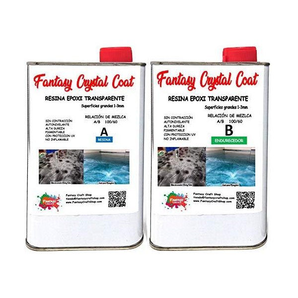 Fantasy Craft 8 kg Fantasy Crystal Coat, Two-Component Epoxy Resin, Liquid Porcelain, Ideal for Larg