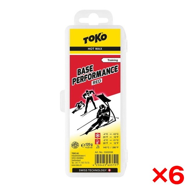 【6個セット】TOKO トコ ベースパフォーマンス ワックス レッド 120g 5502036