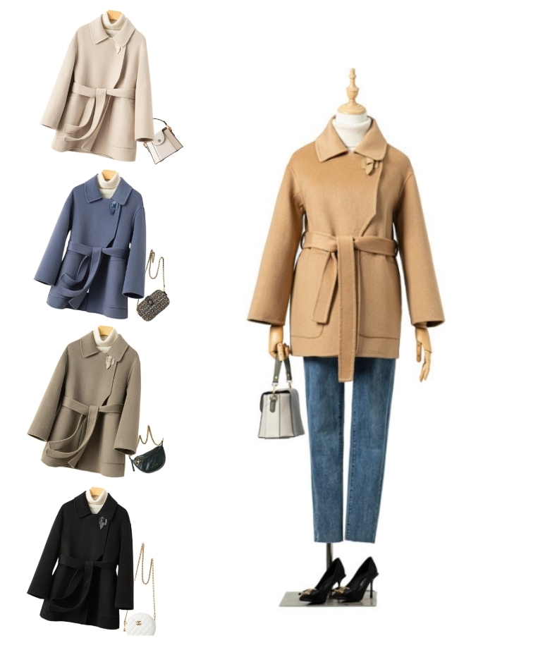 韓国ファッション/パーカー レディース 冬 大きめ トップス チェスターコート ウールのオーバー コート