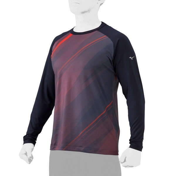 MIZUNO ミズノ 裏起毛グラフィックアンダーシャツ ローネック 長袖 ユニセックス 野球 丸首長袖 12JAAP8186