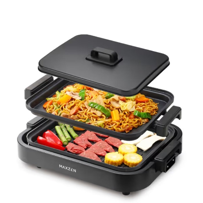 ホットプレート 2プレートモデル 平面 焼肉 MHP120MT201-BK ブラック
