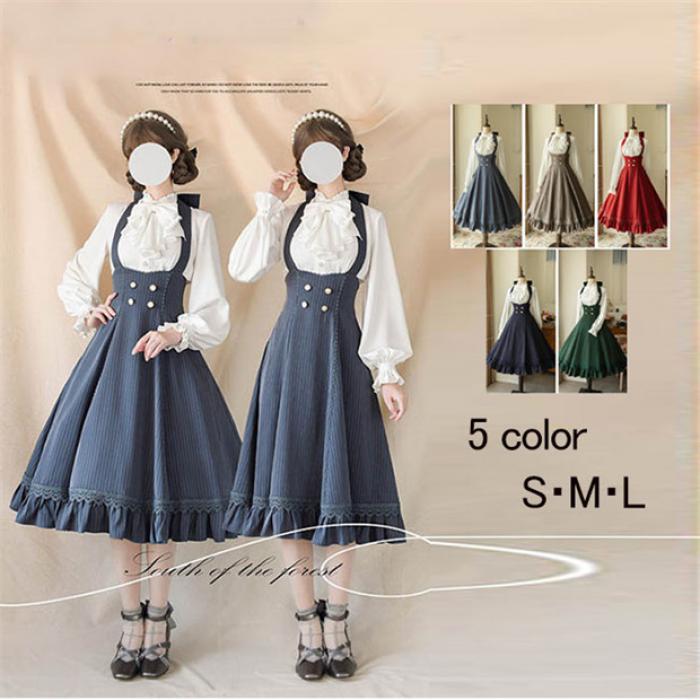 限定SALE!ホルターネック ジャンパースカート ワンピース レディース ロング ジャンスカ lolita フレアスカート ノースリーブ S M L d9428c0c0x1