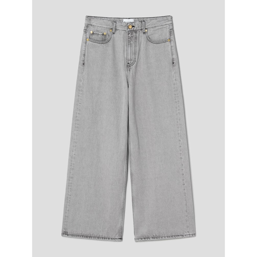 GANNI フューチャーデニムワイドジーンズ-グレー FW24-QN4821R033
