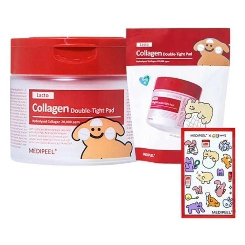 タンポポマインドレッドラクトコラーゲンダブルタイトパッド+ リフィルパッド+ ステッカーセット 14枚入