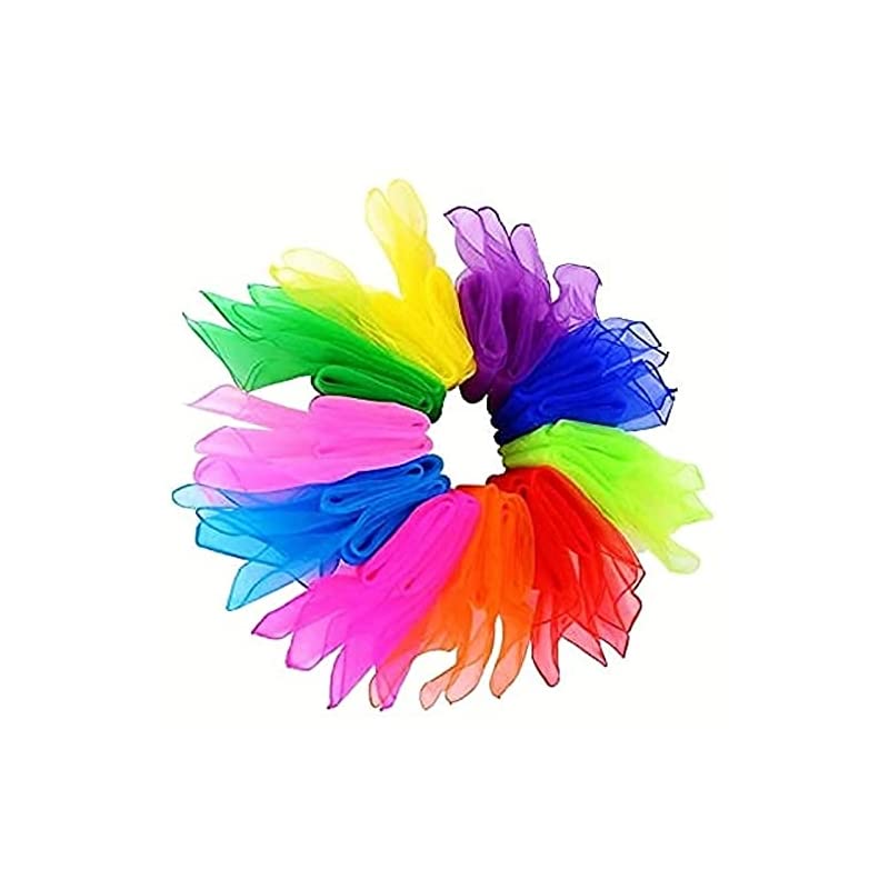 10色 20枚 各色2枚 60x60cm スカーフ シフォン ジャグリング シルクスカーフ リトミック スカーフ遊び ダンス ダンス お遊戯 子ども 運動 ジャグリング などに 知育玩具 知育 ストレ