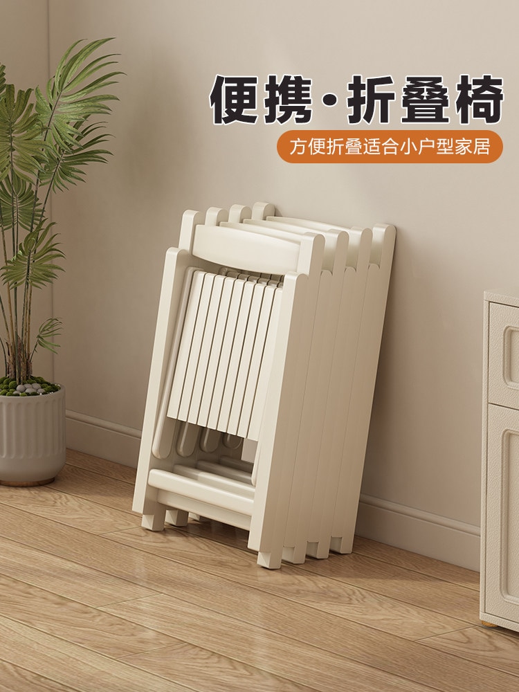 ダイニングテーブルと椅子クリーム色の椅子（単品購入）家庭用頑丈で耐久性のあるダイニングルーム用背もたれ付き折りたたみスツール小型木製折りたたみ椅子