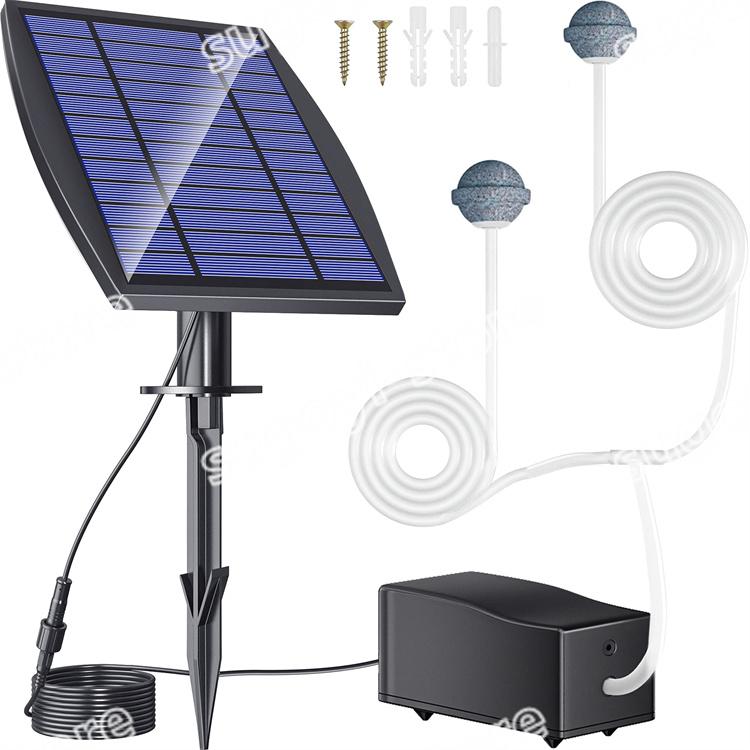 エアーポンプ エアポンプ ソーラーポンプ エアーレーション 酸素パイプ 太陽光充電式 2.5W 発電パネル 静 音設計 軽量 コンパクトガーデン30%までに制限