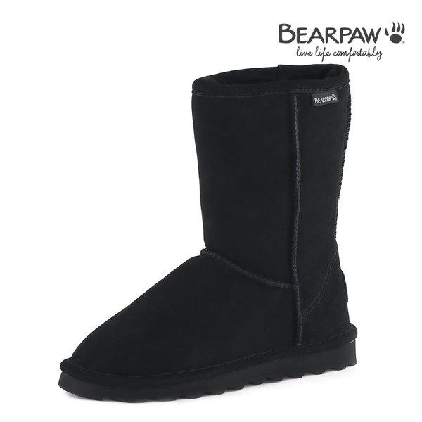 （BEARPAW）女性用シープスキンブーツ ELLE SHORT ブラック 2367001PDW