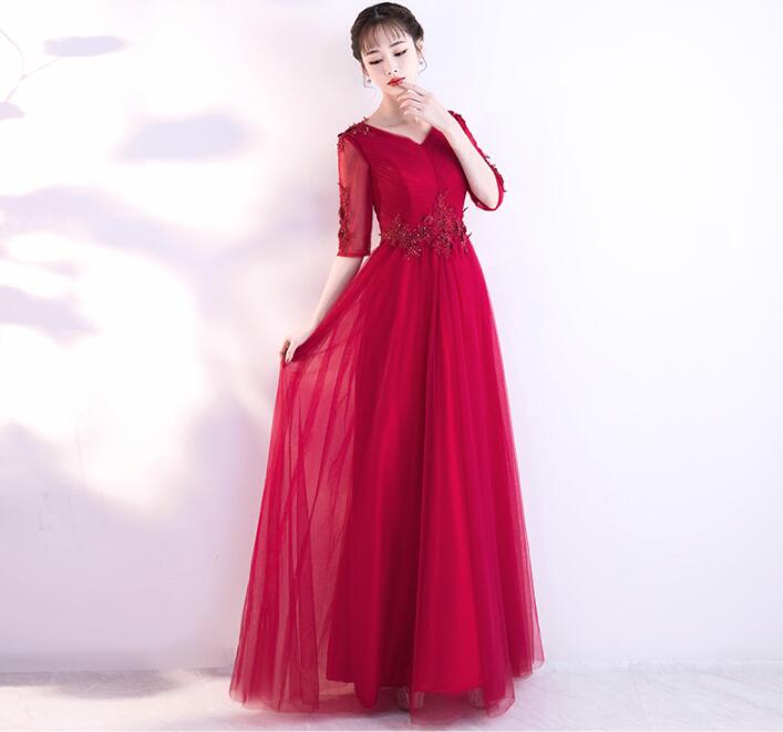 花柄 音楽会 コーラス服 ステージ 五分袖 ロング丈ワンピース Aライン ロングドレス 演出用ドレス パーティードレス 宴会 謝恩会 ウェディングドレス 結婚式 二次会 花嫁ドレス 同窓会 イブニング