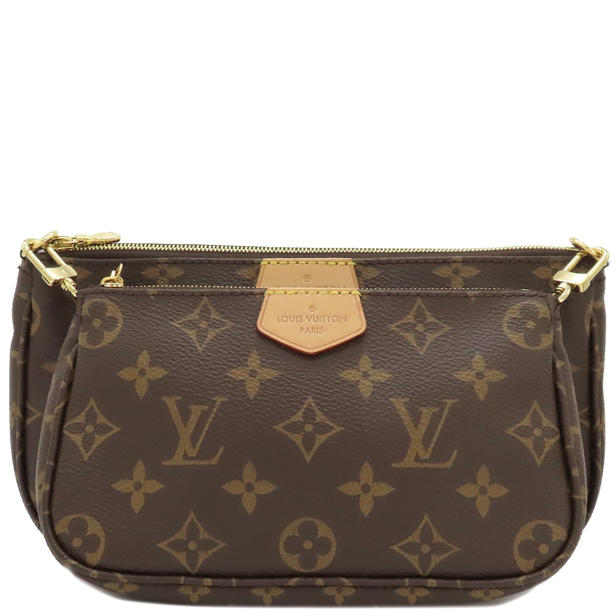 ルイヴィトン LOUIS VUITTON ショルダーバッグ ミュルティ ポシェット アクセソワール モノグラムキャンバス カーキ ゴールド金具 ボディバッグ ポーチ M44813 RFID 【保存袋】