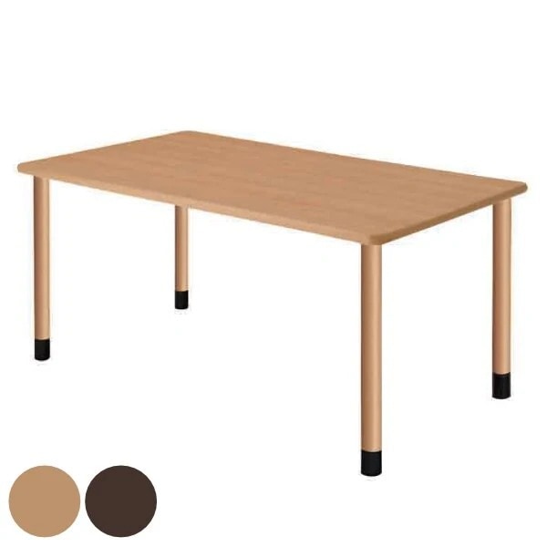 テーブル 幅160cm 固定脚 高さ調節 長方形 角型 メラミン 施設 介護 オフィス