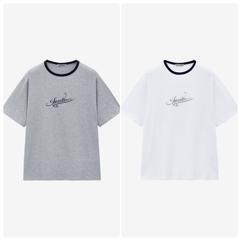 【INSILENCE】 RINGER LOGO T-SHIRT : 2COLORS