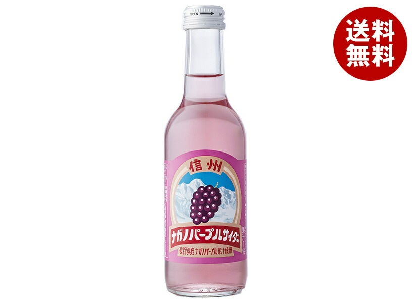 友桝飲料 ナガノパープルサイダー 245ml瓶＊24本入
