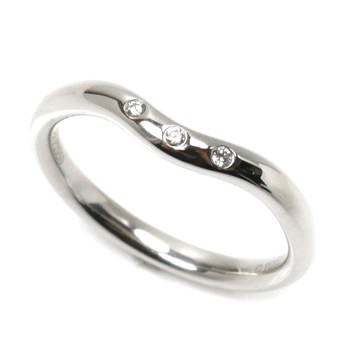 TIFFANY&Co. ティファニー Pt950プラチナ エルサ・ペレッティ ウェデイング バンド リング・指輪 60016929 ダイヤモンド 9号 3.7g レディース 中古