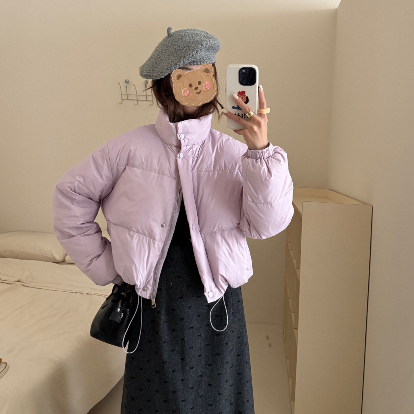 【イタリア・フランス】UTU2025 ランニングボリューム新作ダウンジャケット レディース 冬 ショート 韓国版 ゆったり スタンドカラー ホワイトダックダウン S