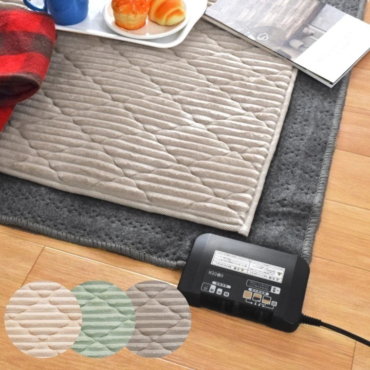 ホットカーペット 電気カーペット 3畳 カバー付き 2点セット 本体サイズ約176x235cm フランネルラグ(カバー:約190x240cm) 多機能搭載 メーカー1年保証 8時間自動オフ 省エネ