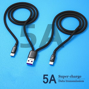 充電ケーブルタイプc,1m,2-in-1,急速充電,Samsung,Huawei,Xiaomi用の急速充電ケーブル,コード