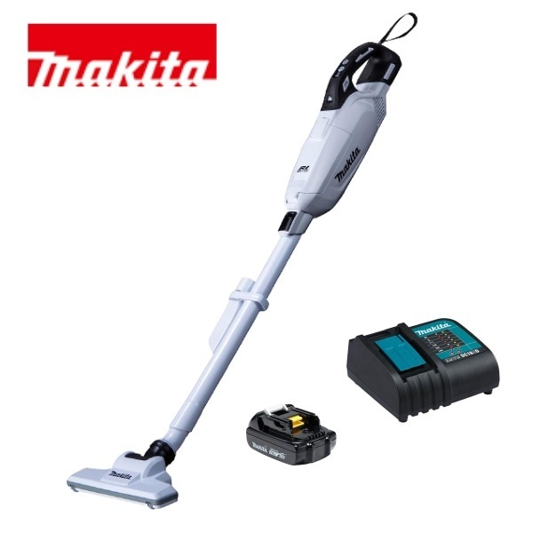 当店だけ！バッテリー充電器も1年保証! マキタ コードレス掃除機 18V 紙パック式 白 CL285FDZW + 軽量バッテリー BL1815N + 静音充電器DC18SD 充電式 クリーナー