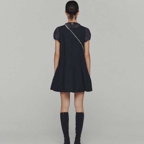 VOLUME MINI DRESS_BLACK