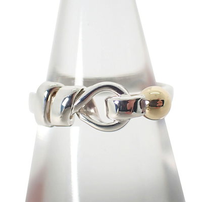 TIFFANY/ティファニー 925/750 フック＆アイ コンビ リング /8号/g419