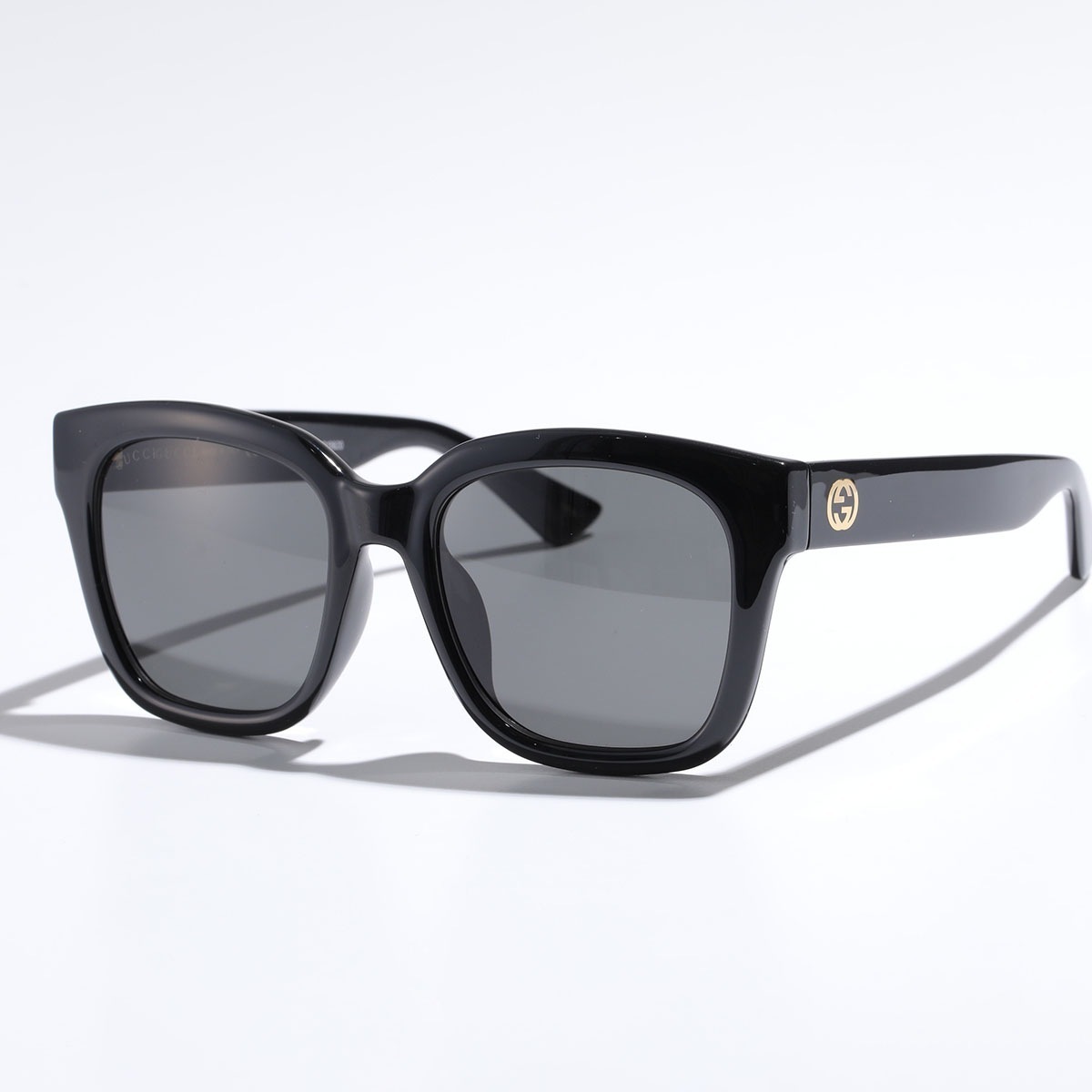 GUCCI グッチ サングラス GG1338SK メンズ ウェリントン セルフレーム フルリム アジアンフィット メタルロゴ アイウェア 001/BLACK-BLACK-SMOKE