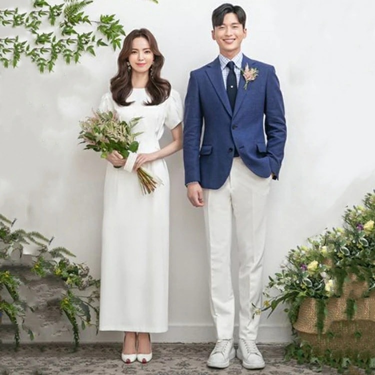 ウエディング ドレス ノースリーブ wedding タイト Aラインドレス ラウンドネック 花嫁ドレス 二次会 二次会ウエディングドレス レディースドレス 前撮り オーダーメイドも可能【XS～3XL】