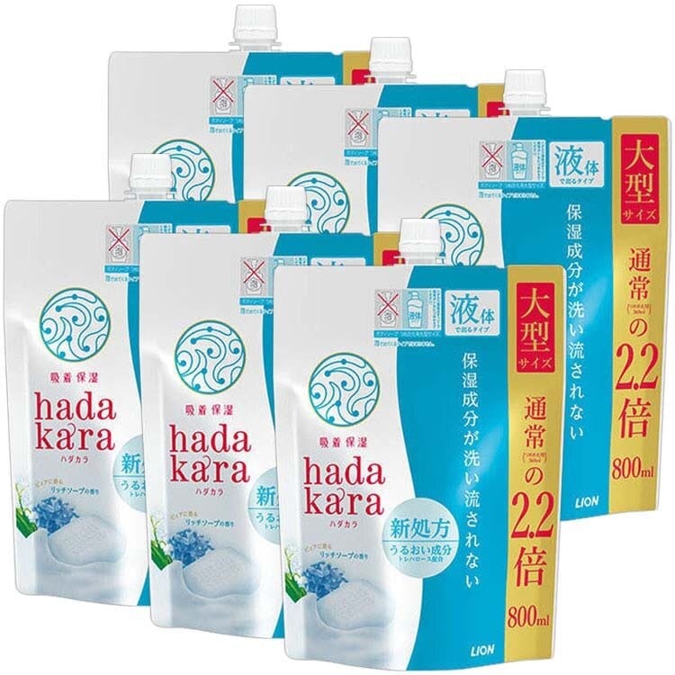 (6個セット)hadakara ボディソープ リッチソープの香り詰替え用大型サイズ800ml(D) メガ割