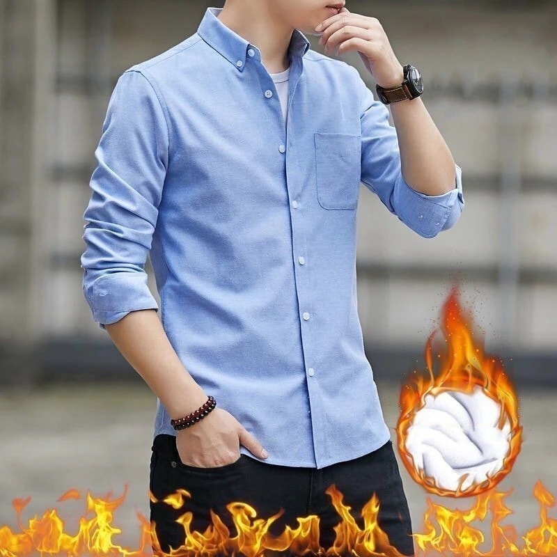 シャツメンズネルシャツ裏起毛厚裏ボア無地アウターインナートップス防寒お洒落スリム暖かいカジュアルビジネス秋冬