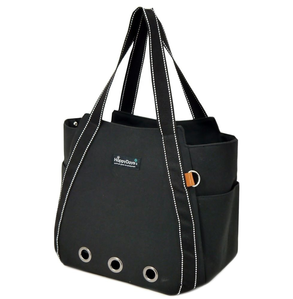 HappyDays ペット用サステナブルトートバッグ ブラック ペット用品