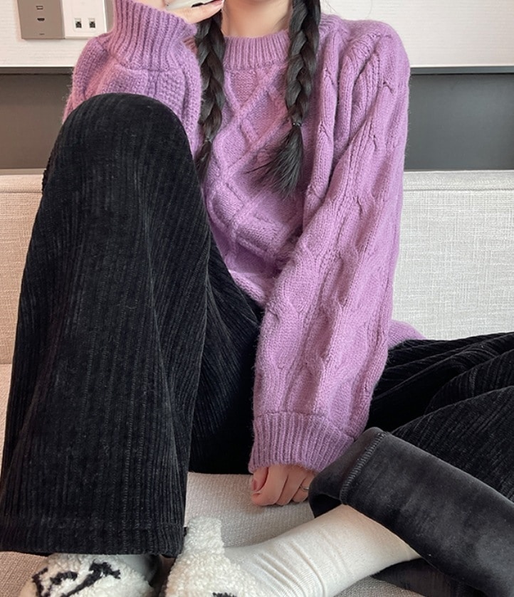 ボトムス デート ストレートパンツ ハイウエスト 裏起毛 コーデュロイ 可愛い きれいめ 上品 おしゃれ かっこいい 可愛い ラブリー キュート ガーリー クール モード系 セクシー