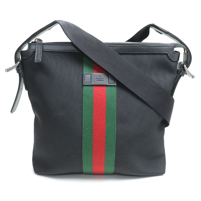 GUCCI グッチ ウェブ シェリーライン ショルダーバッグ ブラック 631199 KWT7N 1060 アウトレット メンズ 中古 美品