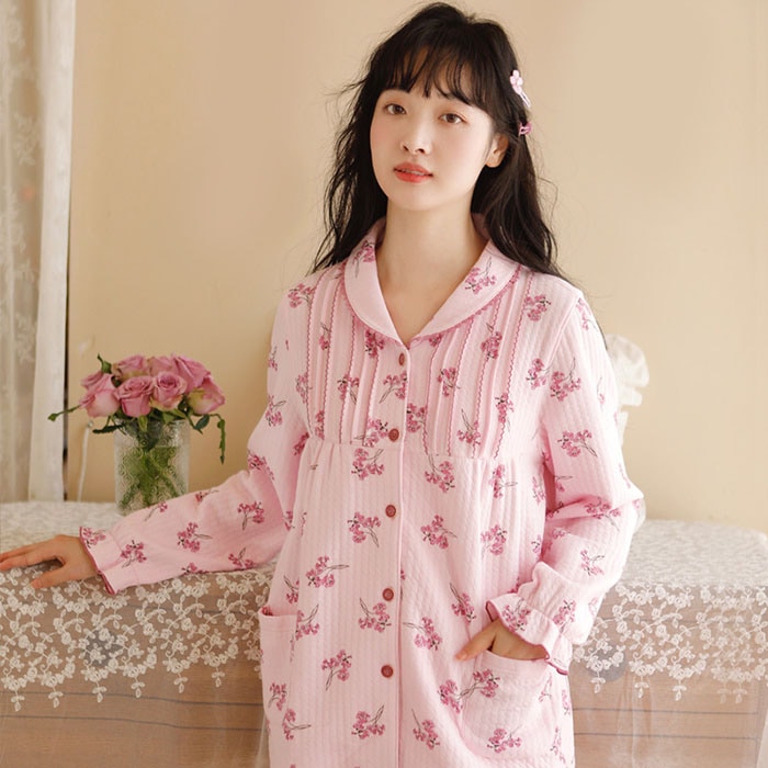 パジャマ ルームウェア レディース 綿 部屋着 上下セット 冬 チェック 長袖 前開き 厚手 暖かい 春 秋 セットアップ 大きいサイズ 保暖 おしゃれ 可愛い かわいい 寝間着 寝巻き 婦人 女性用