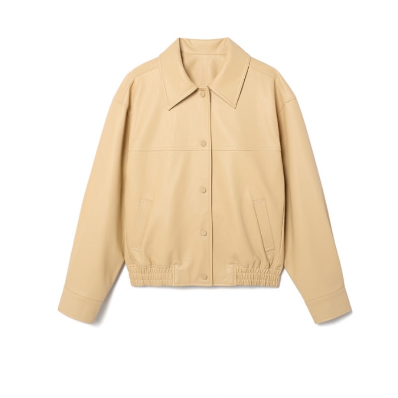 ROLAROLA LEATHER BOMBER JACKET BEIGE 23,183円