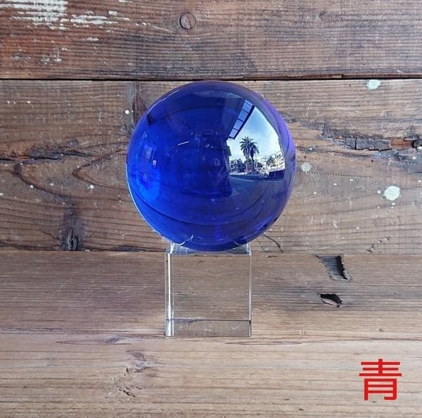 オブジェ 置き物 インテリア雑貨 家具 インテリア 倣水晶球 10cm 台付き 色付き 6色 ガラス