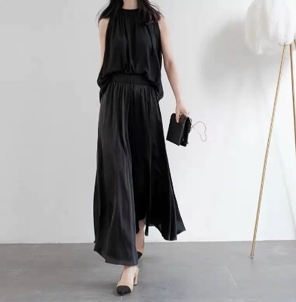 ボトムス ワイドパンツ ガウチョパンツ ロング丈 ワイド ガウチョ 薄手 かわいい きれいめ シンプル カジュアル 大人 上品 おしゃれ お洒落 大人可愛い 大人女子 こなれ感 ラフ クール