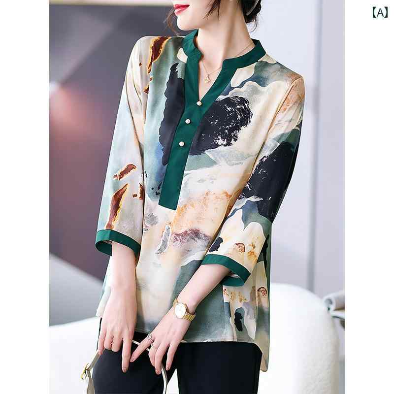 レディース トップス 上品 おしゃれ ファッション 秋 おしゃれ 春夏 七分袖 シャツ