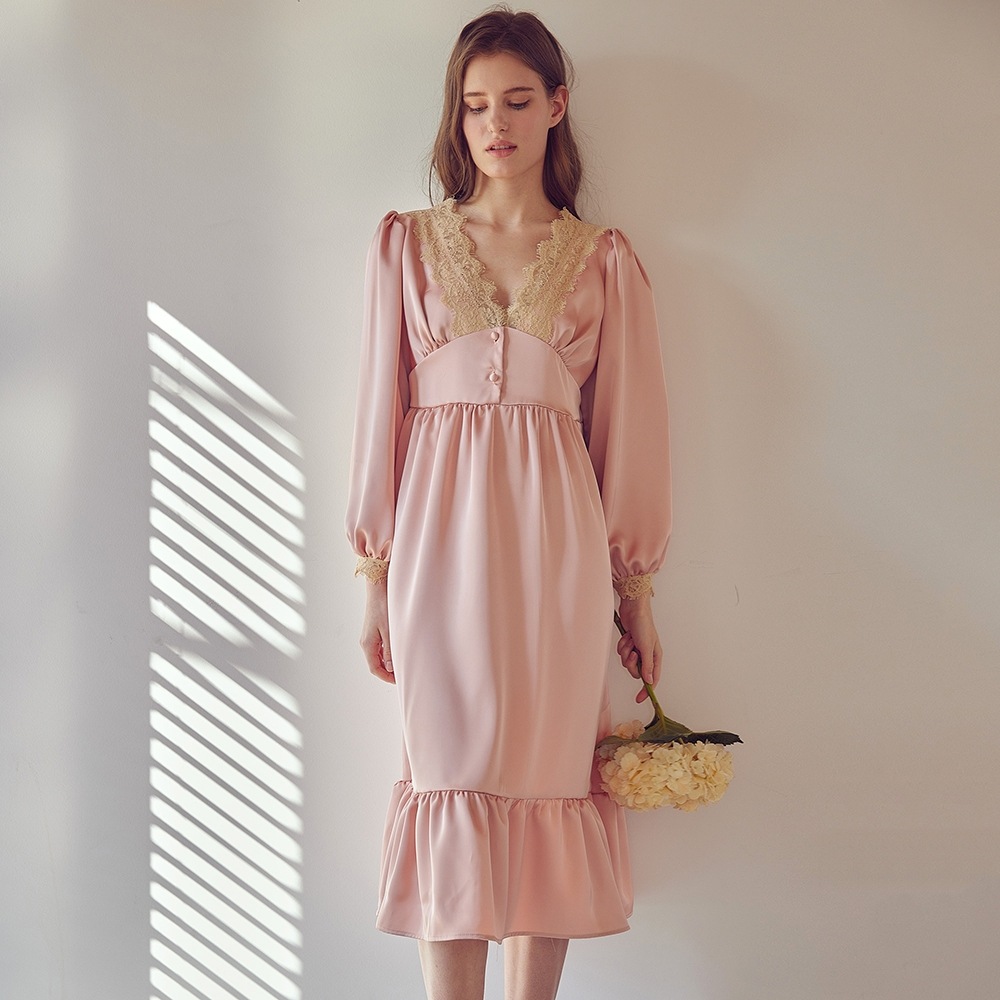 BALCONY [3846-BBSHO] アデリンワンピース Peach