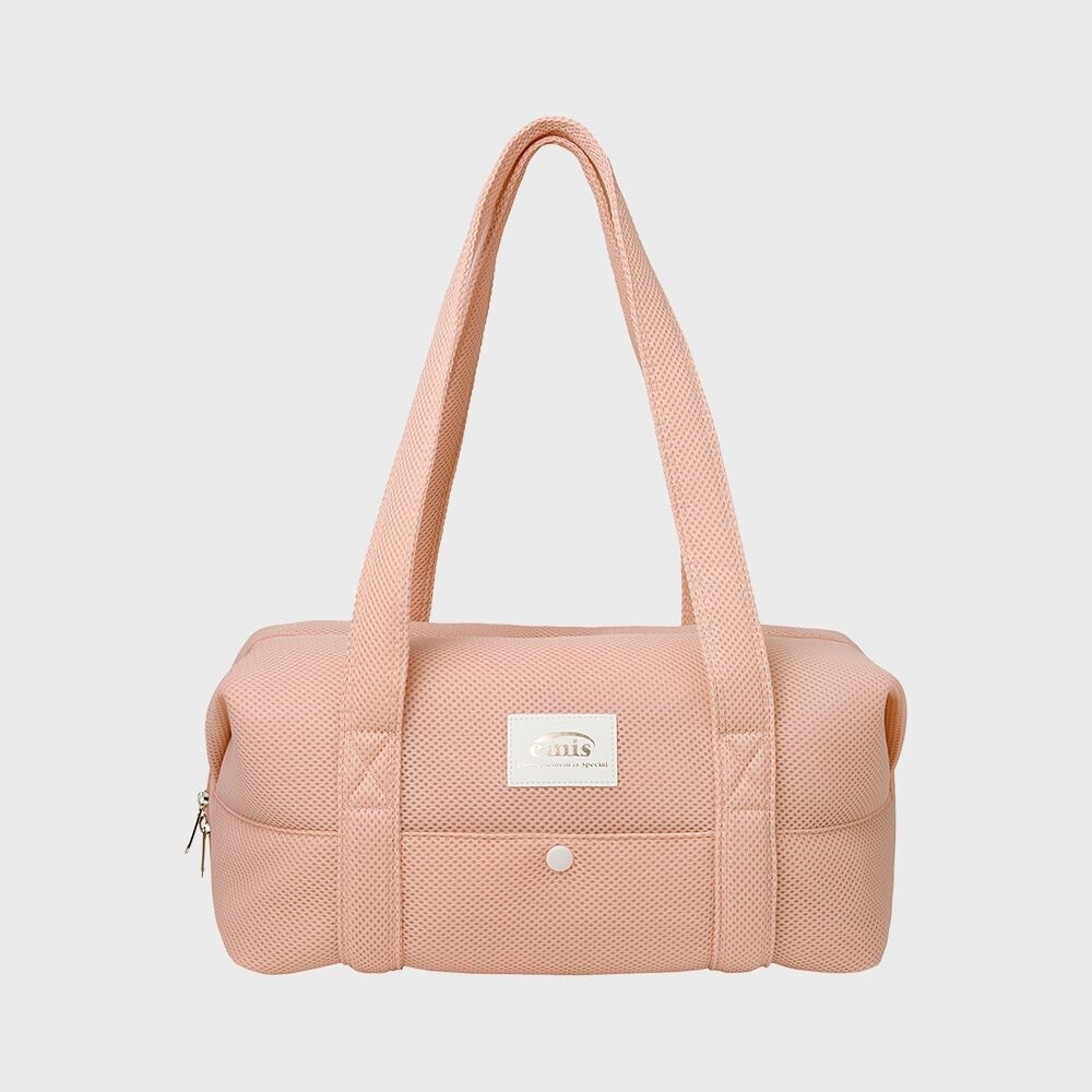 Emise メッシュミディアムダッフルバッグ-ピーチ