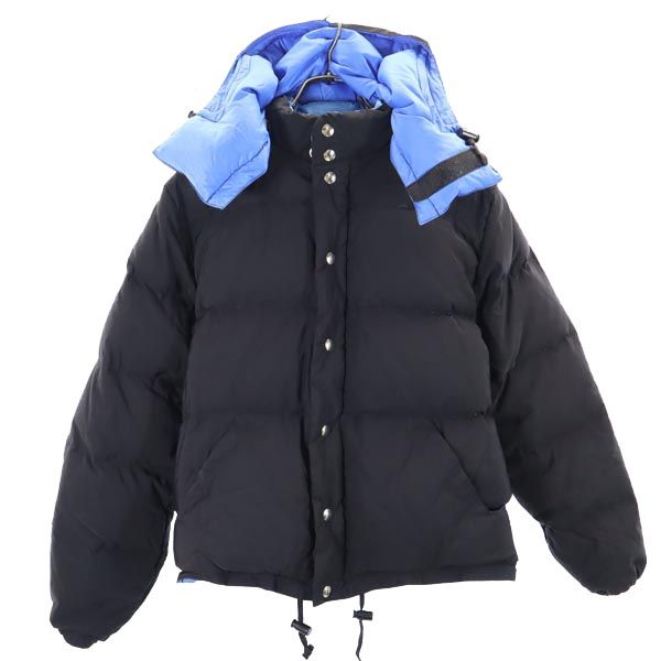 × クレセント コラボ USA製 ダウンジャケット XS ブラック Crescent Down Works フード メンズ