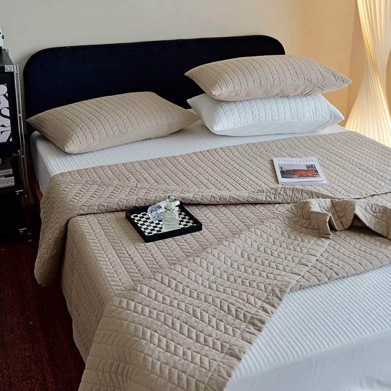 布団セット ベッドカバー 韓国 純色 ベッドカバー 3点セット シンプル 厚手 ダブルシーツ