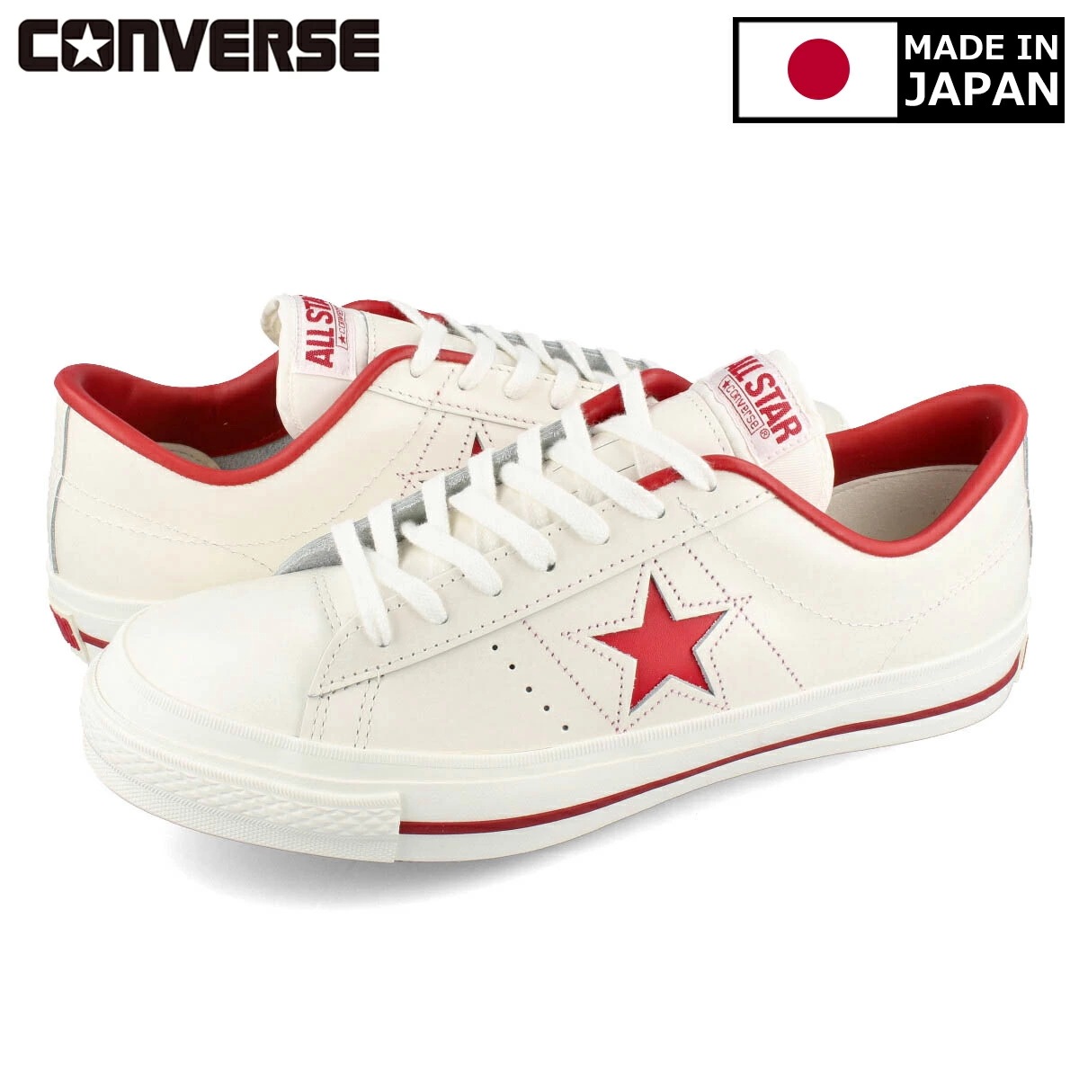CONVERSE ONE STAR J WHITE/RED 【MADE IN JAPAN】【日本製】