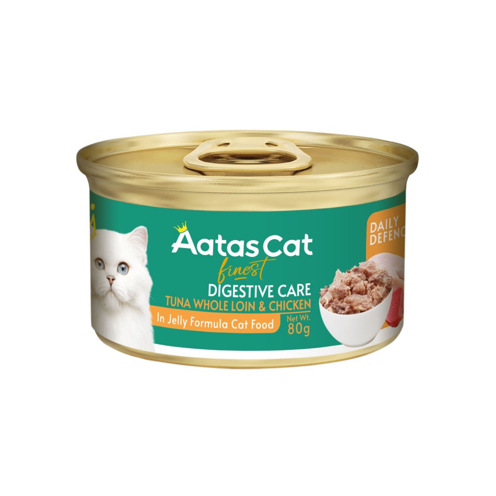 アタス キャットフード デイリーディフェンス　ツナ＆チキン　ディジェスティブケア　80ｇ×24個（1ケース） グレインフリー 猫 ネコ オールステージ AatasCat 5,369円