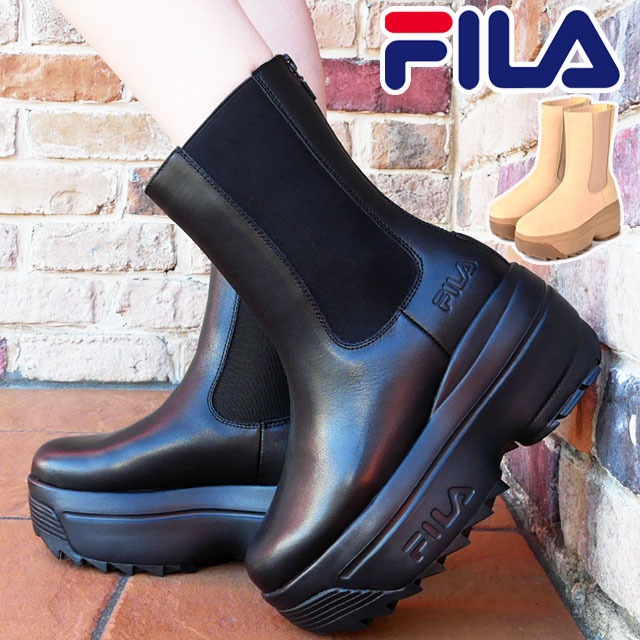 フィラ FILA レディース ブーツ ディスラプター ウェッジチェルシー 厚底ブーツ ショート丈 ショートブーツ チャンキーヒール カジュアルシューズ 靴 WSS21032 001 ブラック 黒 21 6,792円