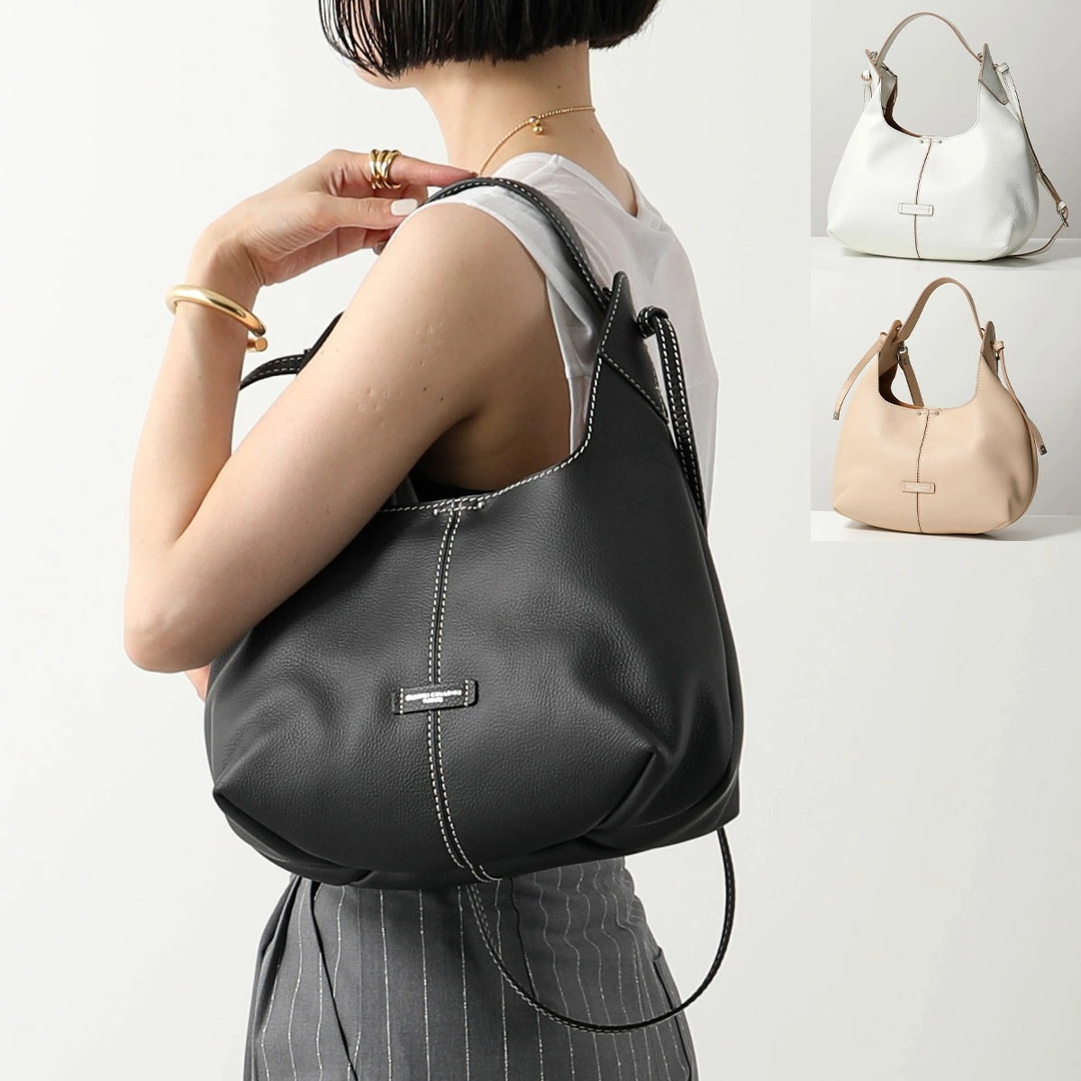 GIANNI CHIARINI ジャンニキアリーニ ハンドバッグ ELSA エルザ BS10646 STSRDBL レディース レザー クロスボディ ロゴ 鞄 カラー3色