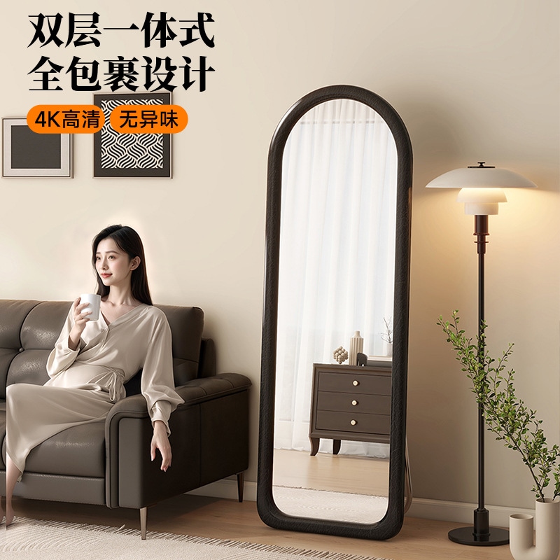 フランスのハイエンドフルボディミラー家庭用床式ミラーガールズガールズの寝室ドレッシングミラー壁に取り付けられた特別な形のフィッティングミラー