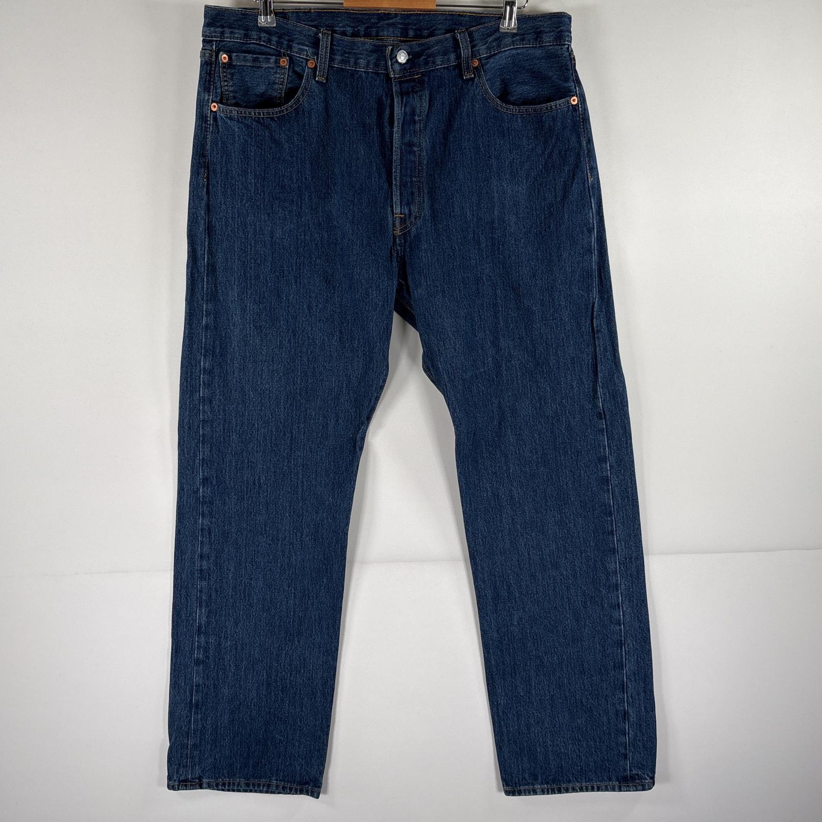 古着 デニムパンツ 501 ストレート ジーパン ボタンフライ ジーンズ 5ポケット 大きいサイズ w38 L32 ブルー メンズ